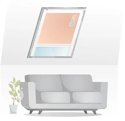 Dachfensterrollo für Wärmeschutz