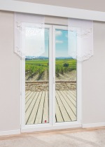 reinweiss Vorschau Plauener Spitze® - exklusive Schiebegardine Camallera #1W in Reinweiss reinweiss
