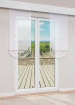 reinweiss Vorschau Plauener Spitze® - Schiebegardine Camallera #1W in Reinweiss reinweiss