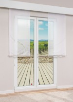 reinweiss Vorschau Plauener Spitze® - Schiebegardine Alkiza #1W in Reinweiss reinweiss