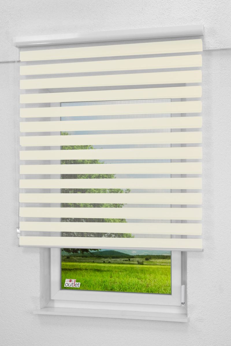 Lysel Outlet - Doppelrollo Kassette Perlweiss