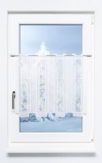 gold-weiss Vorschau Scheibengardine Plauener Spitze® - Wintersterne #1W gold-weiss gold-weiss