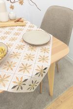 sekt-gold Vorschau Tischdecke Plauener Spitze® - Flockentanz #1W in Gold sekt-gold
