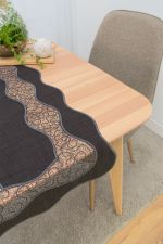 dunkelgrau Vorschau Tischläufer Plauener Spitze® - Halima #1W in Beige dunkelgrau