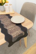 dunkelgrau Vorschau Tischband Plauener Spitze® - Halima #1W in Beige dunkelgrau