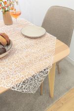 rohweiss Vorschau Tischdecke Plauener Spitze® - Tindra #1W in Grau rohweiss