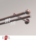 bronze Vorschau Lysel - SET Opal Innenlauf 160cm 2 Lauf Doppel-Kombiträger offen mit Endstücke Kugel in Bronze #1W bronze