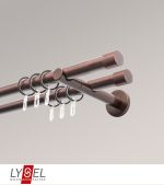 bronze Vorschau Lysel - SET Opal 160cm Doppel-Kombiträger offen 2-Lauf mit Endstücke Kappe in Weiss #1W bronze