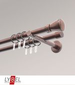 bronze Vorschau Lysel - SET Opal 160cm Doppel-Kombiträger offen 2-Lauf mit Endstücke Konus in Weiss #1W bronze