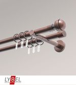 bronze Vorschau Lysel - SET Opal 160cm Doppel-Kombiträger offen 2-Lauf mit Endstücke Kugel in Weiss #1W bronze