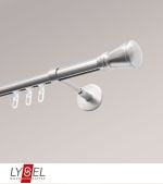 edelstahl-optik Vorschau Lysel - SET Opal Innenlauf 200cm Träger geschlossen mit Endstücke Konus in Weiss #1W edelstahl-optik