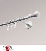 edelstahl-optik Vorschau Lysel - SET Opal 160cm Träger geschlossen mit Endstücke Konus in Weiss #1W edelstahl-optik