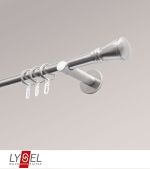 edelstahl-optik Vorschau Lysel - SET Opal 160cm Träger offen mit Endstücke Konus in Weiss #1W edelstahl-optik